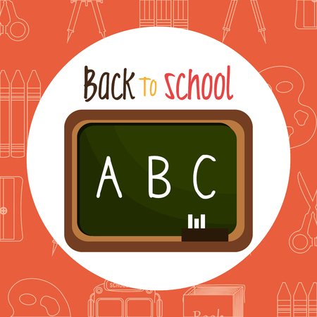 back to school label with chalkboard vector illustration designのイラスト素材
