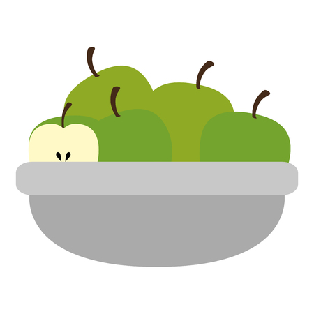 kitchen bowl with apples vector illustration designのイラスト素材