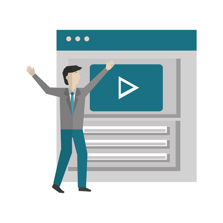 businessman with web page isolated icon vector illustration designのイラスト素材