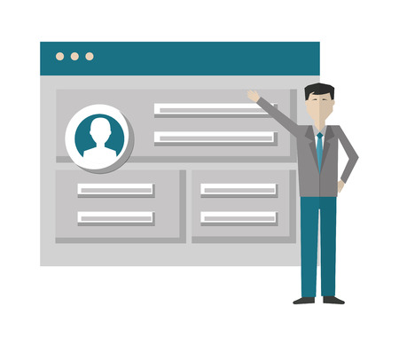 businessman with web page isolated icon vector illustration designのイラスト素材