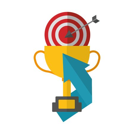 business trophy target and arrow success vector illustrationのイラスト素材