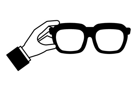 hand with sunglasses summer isolated icon vector illustration designのイラスト素材
