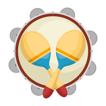 tambourine and maracas musical instruments vector illustration designのイラスト素材