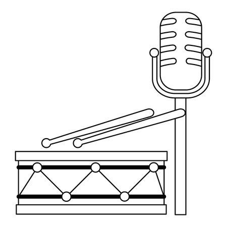 drum instrument with microphone vector illustration designのイラスト素材