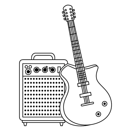 electric guitar with speaker vector illustration designのイラスト素材