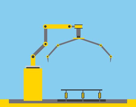 automotive industry conveyor factory robot machine vector illustrationのイラスト素材