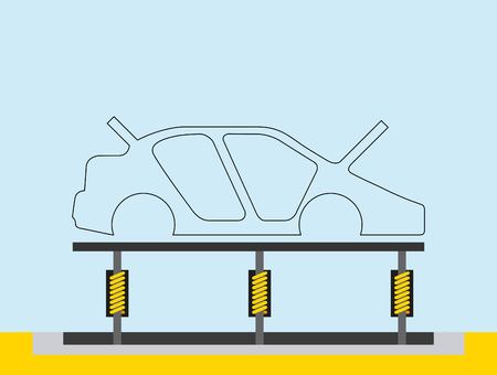 body of car on the assembly line the conveyor at the factory vector illustrationのイラスト素材