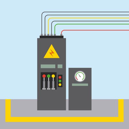 factory monitoring control machine vehicle vector illustrationのイラスト素材