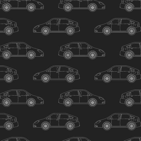 automotive industry cars sedan vehicle dark background pattern vector illustrationのイラスト素材