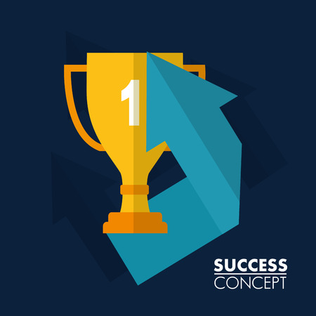 success concept trophy win arrow point vector illustrationのイラスト素材