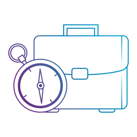 portfolio briefcase with chronometer vector illustration designのイラスト素材