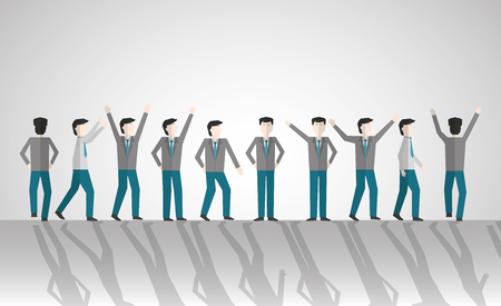 success concept shadows mans doing things vector illustrationのイラスト素材