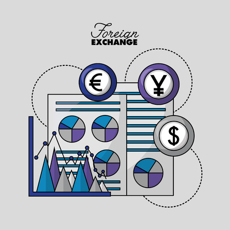 foreign exchange papers probability statistics icon currency money vector illustrationのイラスト素材