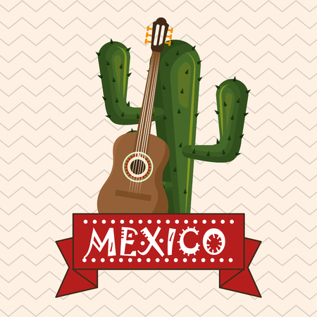 cactus with mexican culture icons vector illustration designのイラスト素材