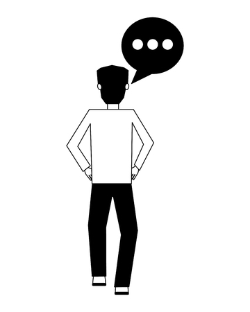 businessman and speech bubble communication vector illustrationのイラスト素材