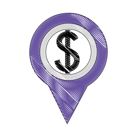 dollar money american pin location vector illustrationのイラスト素材