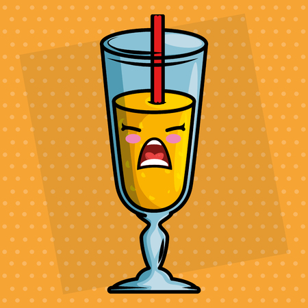 juice fruit cup kawaii character vector illustration designのイラスト素材