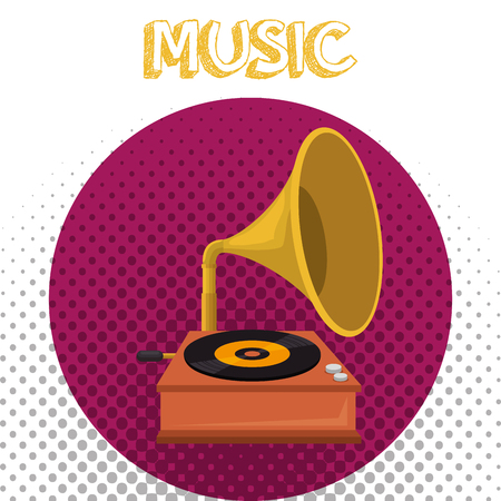 gramophone old fashion icon vector illustration designのイラスト素材