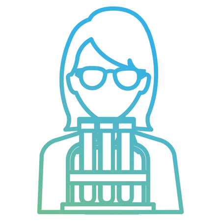 doctor woman with tube test character vector illustration designのイラスト素材