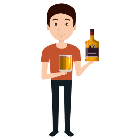 whiskey bottle drink icon vector illustration designのイラスト素材