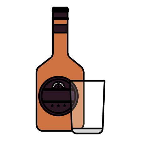 whiskey bottle with glass vector illustration designのイラスト素材