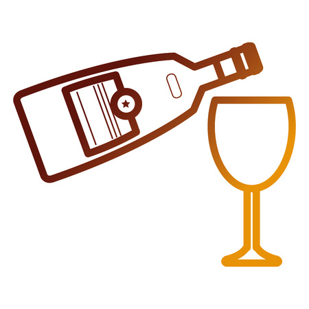 whiskey bottle with cup vector illustration designのイラスト素材