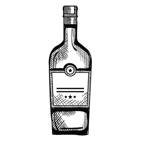 wine bottle drink icon vector illustration designのイラスト素材