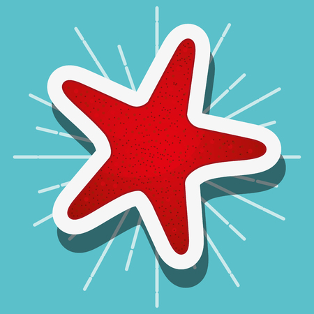 summer time beach  starfish grunge style vector illustrationのイラスト素材