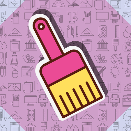 graphic design brush paint pink background vector illustrationのイラスト素材