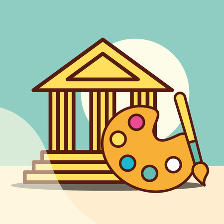 graphic design museum colors palette vector illustrationのイラスト素材