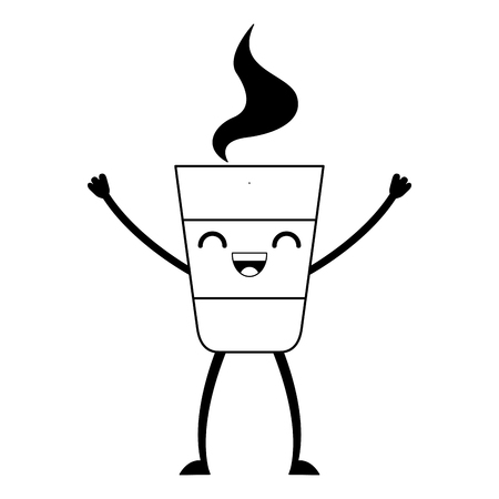 delicious coffee kawaii character vector illustration designのイラスト素材