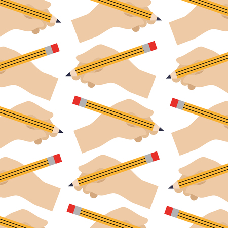 hands holding pencil creativity design pattern vector illustrationのイラスト素材