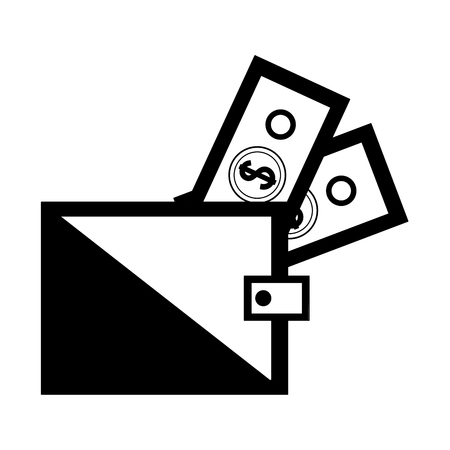 business wallet with banknote dollar money vector illustrationのイラスト素材