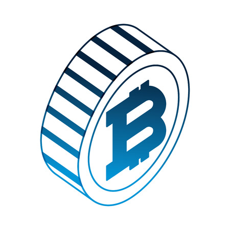 bitcoin virtual isometric icon vector illustration designのイラスト素材