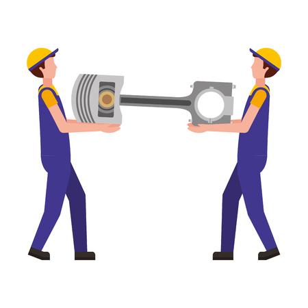 mechanics lifting piston engine piece vector illustration designのイラスト素材