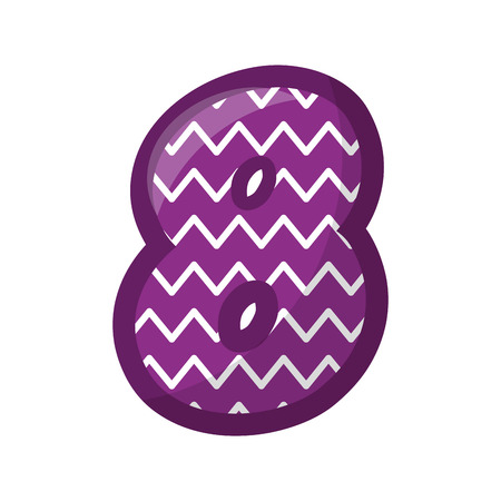 number eight comic style vector illustration designのイラスト素材