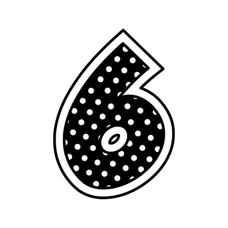 decorated six number font figure creative image vector illustration monochromeのイラスト素材