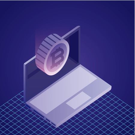 data network computer base bitcoin currency vector illustrationのイラスト素材