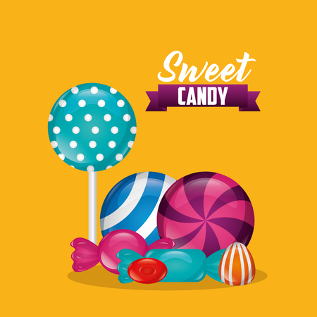 sweet candy bombom alminds bananas mint vector illustrationのイラスト素材