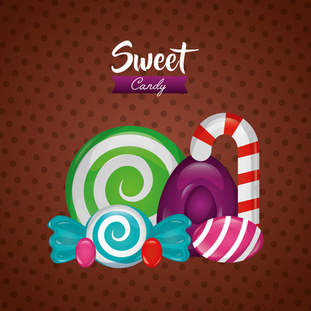 sweet candy mint flavors bananas vector illustrationのイラスト素材