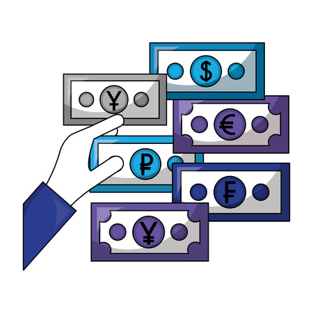 bills crypto money business icons vector illustration designのイラスト素材