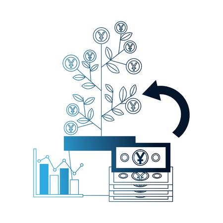 plant with crypto coins business icons vector illustration designのイラスト素材