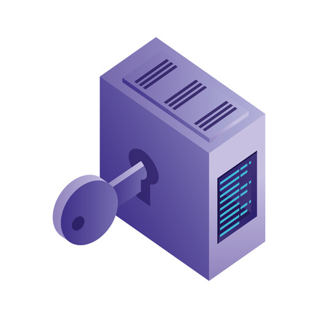 tower server with key security vector illustration designのイラスト素材