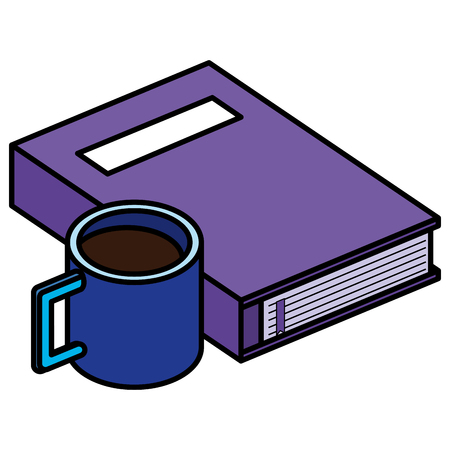 text book with coffee cup vector illustration designのイラスト素材