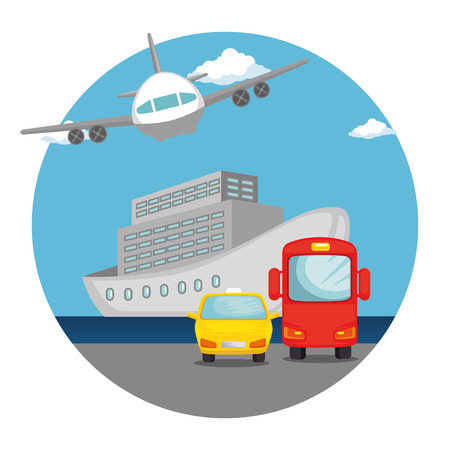 transport logistic set vehicles vector illustration designのイラスト素材