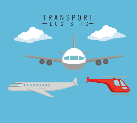 transport logistic set vehicles vector illustration designのイラスト素材