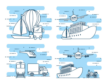 transport logistic set vehicles vector illustration designのイラスト素材