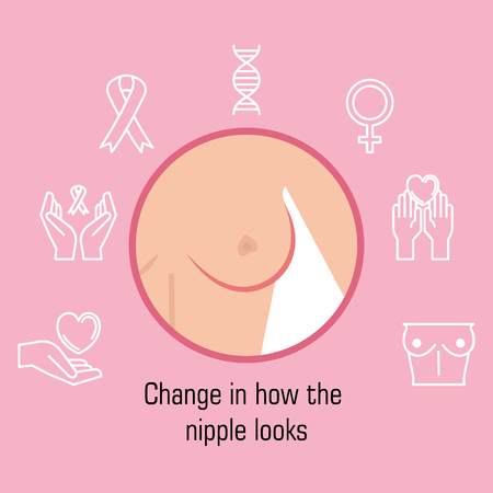 breast female with cancer set icons vector illustration designのイラスト素材