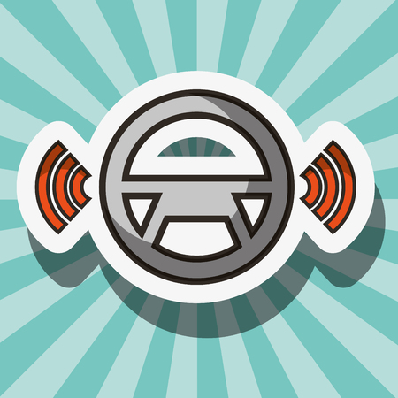 autonomous car steering wheel signal vector illustrationのイラスト素材