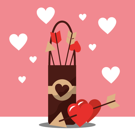 valentines day love arrowed hearts romantic vector illustrationのイラスト素材